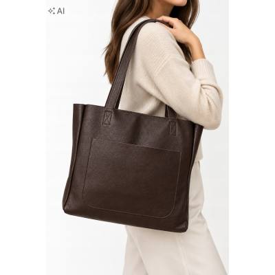 - CZEKOLADOWA TOREBKA SKÓRA NATURALNA SHOPPER BAG